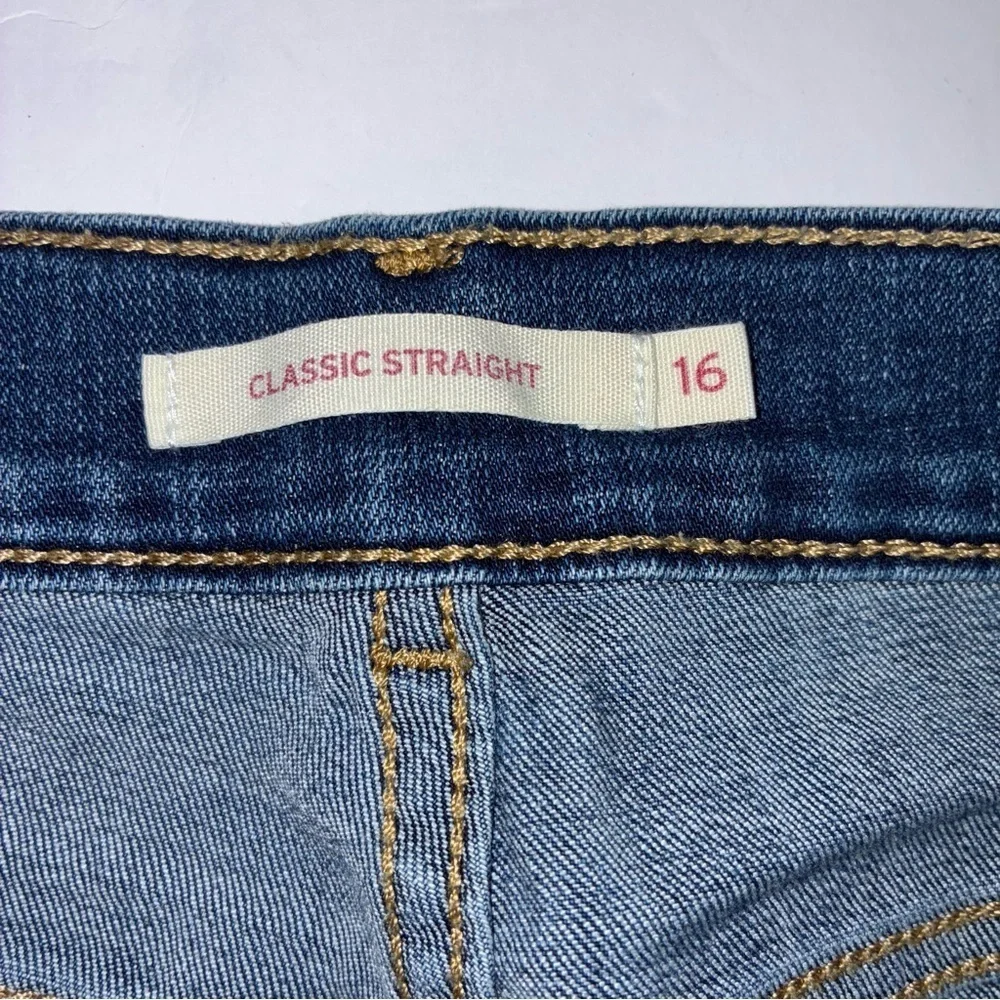 Levi’s Jeans Womens Size 16 Blue Denim Classic Straight Mid Rise Stretch
